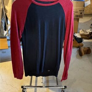 Aeropostale Red and Blue Long Sleeve Tee